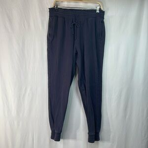 🥑 FLX navy blue paper bag waist cotton spandex joggers